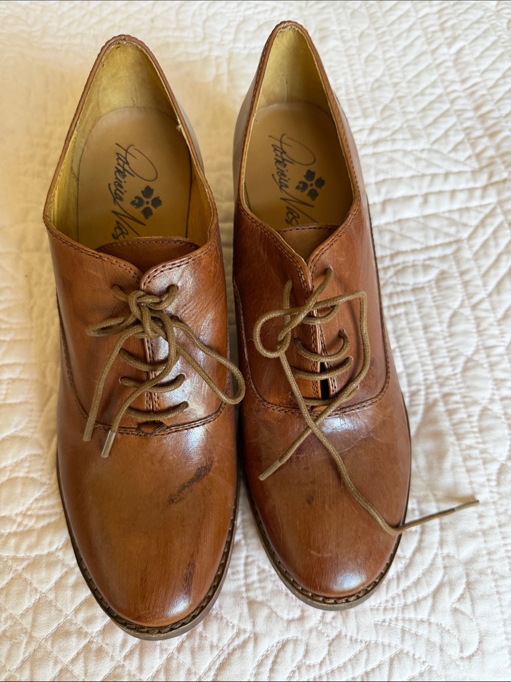 Patricia Nash Brown Leather Lace-Up Ankle Boots